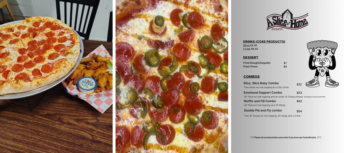 A Slice of Home Pizzeria Menu